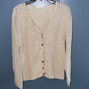 🍨Croft & Barrow Textured Women's Cardigan•XL•Cream